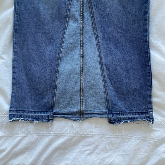 White Fox Boutique Take My Picture Denim Maxi Skirt – Blue Wash - Picture 7 of 10